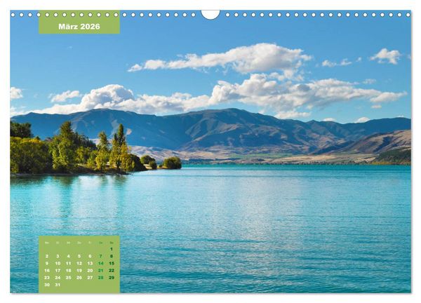 Produktbild: Erlebe mit mir das Naturwunder Neuseeland die S&uuml;dinsel (Wandkalender 2026 DIN A3 quer), CALVENDO Monatskalender