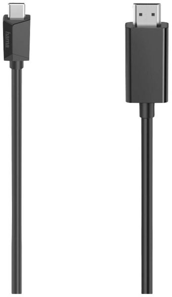 Hama USB-C® Adapterkabel USB-C® Stecker, HDMI-A Stecker 1.50 m Schwarz 00200718 4K UHD USB-C®-Displaykabel