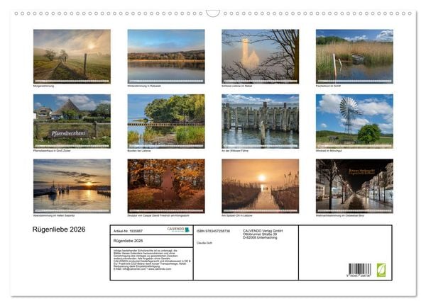 Produktbild: R&uuml;genliebe 2026 (Wandkalender 2026 DIN A2 quer), CALVENDO Monatskalender
