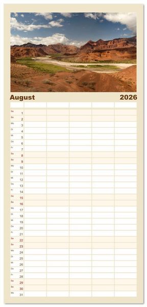 Produktbild: Familienplaner 2026 - Die Farben der Anden - Argentinien und Chile mit 5 Spalten (Wandkalender, 21 x 45 cm) CALVENDO