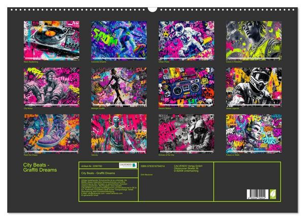 Produktbild: City Beats - Graffiti Dreams (Wandkalender 2027 DIN A2 quer), CALVENDO Monatskalender