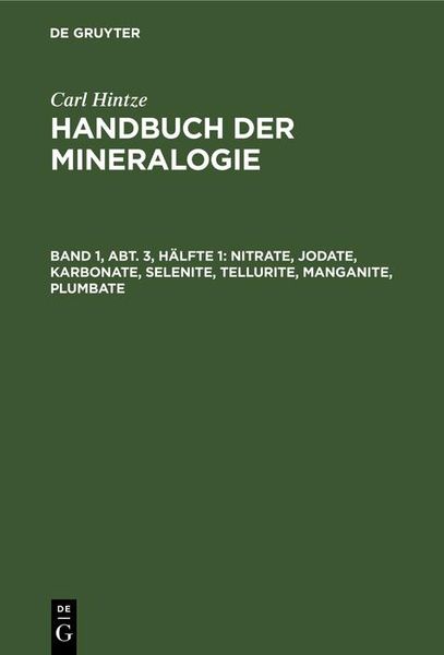 Produktbild: Nitrate, Jodate, Karbonate, Selenite, Tellurite, Manganite, Plumbate