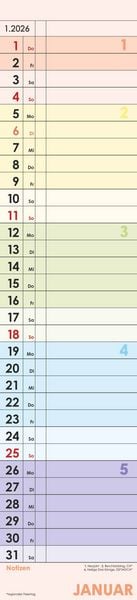 Produktbild: Planer Farbenfroh 2026 - Streifen-Kalender 11,3x49x5 cm - Küchenkalender - Wandplaner - Alpha Edition
