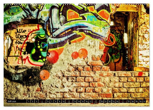 Produktbild: Lost Places Graffiti (hochwertiger Premium Wandkalender 2026 DIN A2 quer), Kunstdruck in Hochglanz