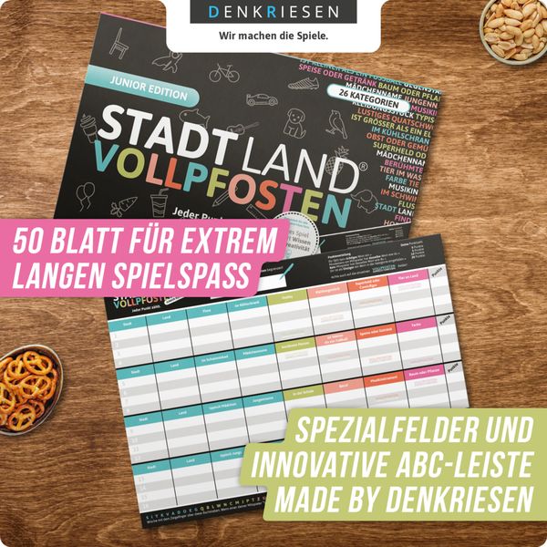 Denkriesen - Stadt Land Vollpfosten® Junior Edition – "Jeder Punkt zählt."