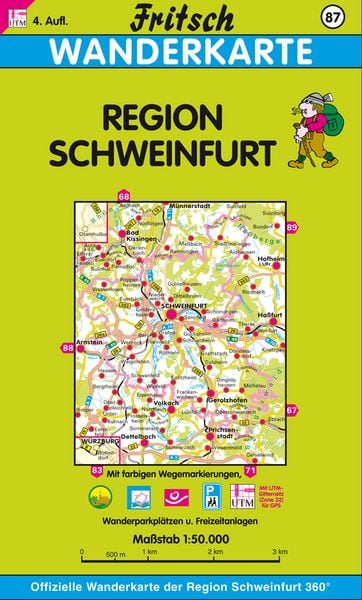 Produktbild: Region Schweinfurt 1 : 50 000. Fritsch Wanderkarte