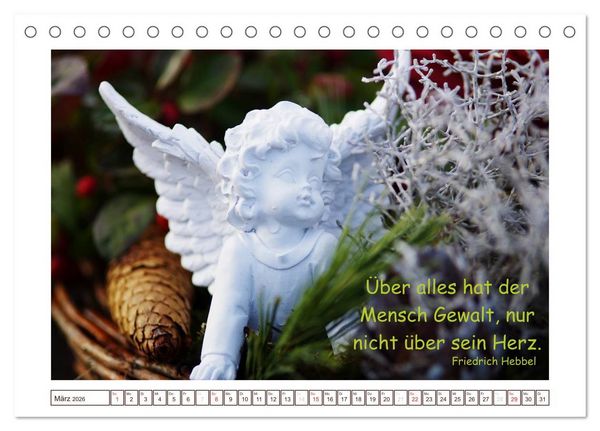 Produktbild: Engel-Kalender mit Zitaten (Tischkalender 2026 DIN A5 quer), CALVENDO Monatskalender
