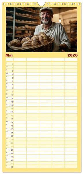 Produktbild: Familienplaner 2026 - Mit Herz und Hand, Ich bin B&auml;cker mit 5 Spalten (Wandkalender, 21 x 45 cm) CALVENDO