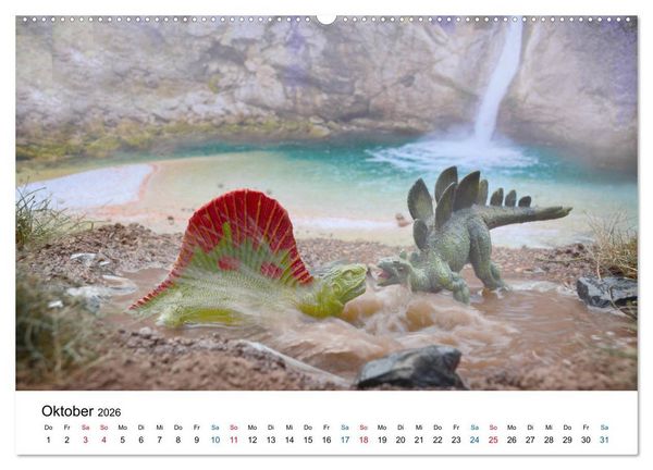 Produktbild: Faszination Urzeit - wenn Spielzeugdinos zum Leben erwachen (Wandkalender 2026 DIN A2 quer), CALVENDO Monatskalender