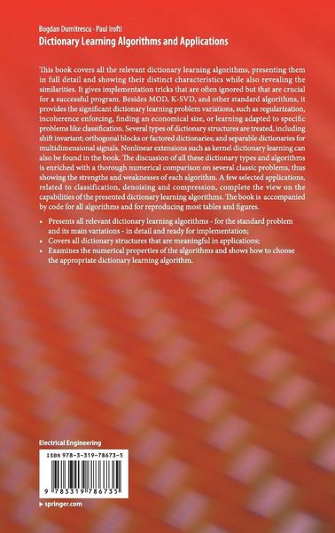 Produktbild: Dictionary Learning Algorithms and Applications