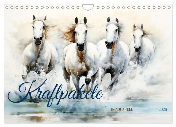 Produktbild: Kraftpakete in Aquarell (Wandkalender 2026 DIN A4 quer), CALVENDO Monatskalender
