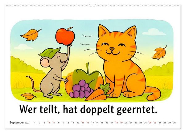 Produktbild: Freche Katzen - Humorvolle Spr&uuml;che und charmante Comics (Wandkalender 2027 DIN A2 quer), CALVENDO Monatskalender