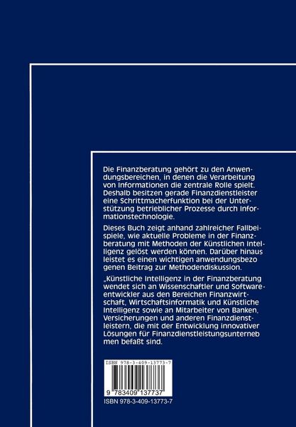 Produktbild: K&uuml;nstliche Intelligenz in der Finanzberatung