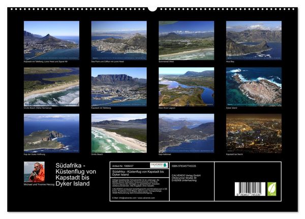Produktbild: S&uuml;dafrika - K&uuml;stenflug von Kapstadt bis Dyker Island (hochwertiger Premium Wandkalender 2026 DIN A2 quer), Kunstdruck in Hochglanz