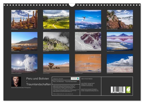 Produktbild: Peru und Bolivien - Traumlandschaften (Wandkalender 2026 DIN A3 quer), CALVENDO Monatskalender