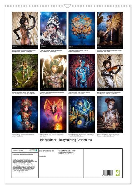 Produktbild: Klangk&ouml;rper - Bodypainting Adventures (Wandkalender 2027 DIN A2 hoch), CALVENDO Monatskalender