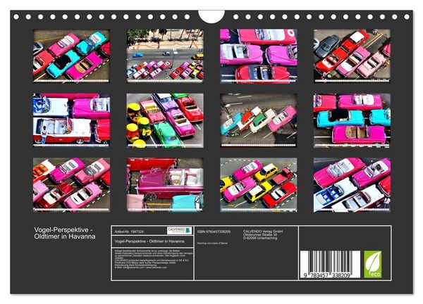 Produktbild: Vogel-Perspektive - Oldtimer in Havanna (Wandkalender 2026 DIN A4 quer), CALVENDO Monatskalender
