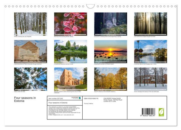 Produktbild: Four seasons in Estonia (Wall Calendar 2026 DIN A3 landscape), CALVENDO 12 Month Wall Calendar