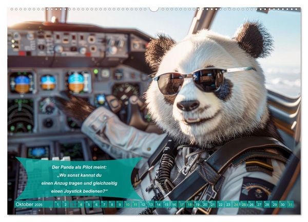Produktbild: Der tierisch lustige Piloten-Kalender (Wandkalender 2026 DIN A2 quer), CALVENDO Monatskalender