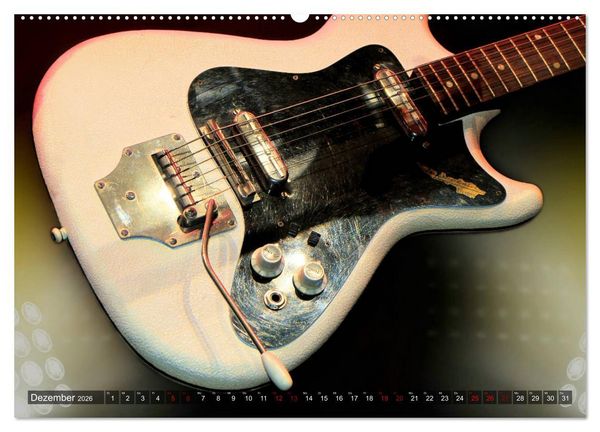 Produktbild: Vintage Gitarren in Szene gesetzt (hochwertiger Premium Wandkalender 2026 DIN A2 quer), Kunstdruck in Hochglanz