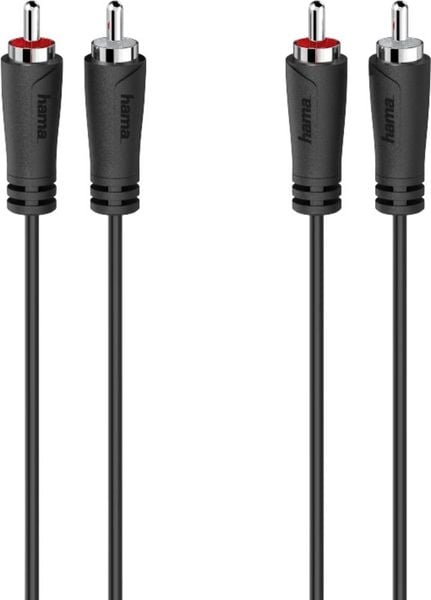 Hama 00205257 Cinch Audio Anschlusskabel [2x Cinch-Stecker - 2x Cinch-Stecker] 1.5m Schwarz