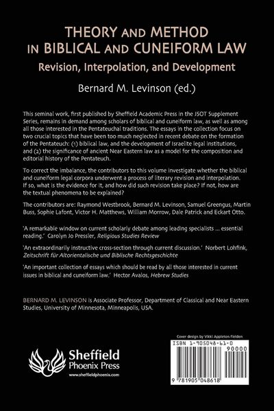 Produktbild: Theory and Method in Biblical and Cuneiform Law