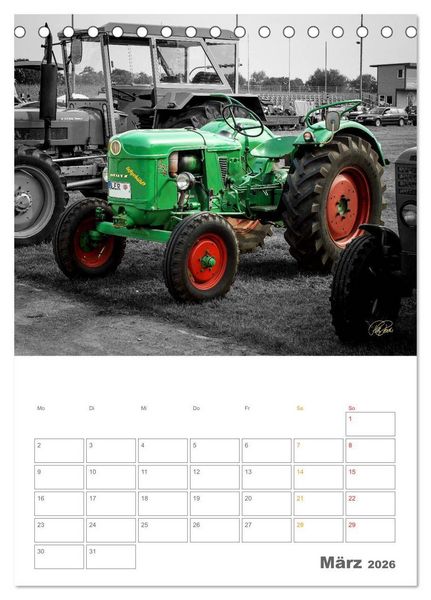 Produktbild: Oldtimer - Trecker Liebe (Tischkalender 2026 DIN A5 hoch), CALVENDO Monatskalender