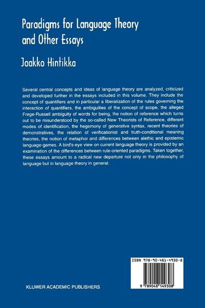 Produktbild: Paradigms for Language Theory and Other Essays
