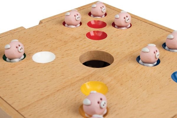 Produktbild: Philos 6342 - Schweinchen in der Grube, Holzbox, Buche, W&uuml;rfelspiel