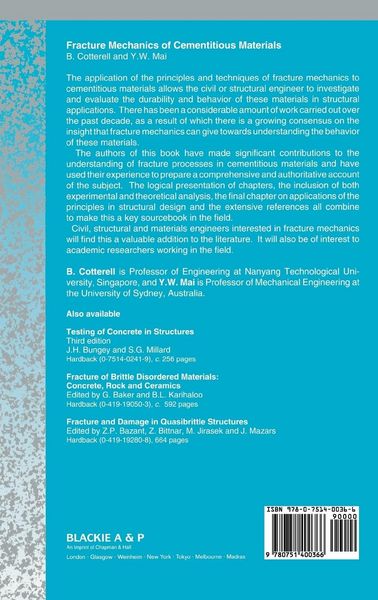 Produktbild: Fracture Mechanics of Cementitious Materials
