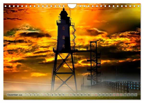 Produktbild: Leuchtt&uuml;rme - maritime Wegweiser in Deutschland (Wandkalender 2026 DIN A4 quer), CALVENDO Monatskalender