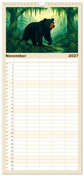 Produktbild: Familienplaner 2027 - Nordamerika von Alaska bis Texas - Wild, Weit und Wundersch&ouml;n mit 5 Spalten (Wandkalender, 21 x 45 cm) CALVENDO