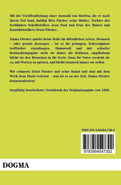 Produktbild: Das Leben Emma F&ouml;rsters, der Tochter Jean Pauls, in ihren Briefen