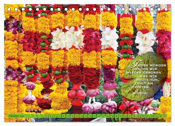 Produktbild: Buddhas Worte - Der Weg zur Achtsamkeit (Tischkalender 2026 DIN A5 quer), CALVENDO Monatskalender