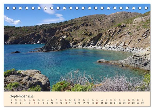 Produktbild: Cote Vermeille - Wo die Pyren&auml;en das Meer k&uuml;ssen (Tischkalender 2026 DIN A5 quer), CALVENDO Monatskalender