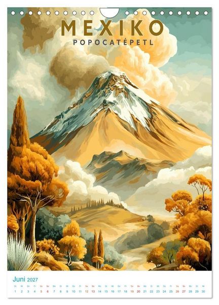 Produktbild: Mexiko - Old School Poster Style (Wandkalender 2027 DIN A4 hoch), CALVENDO Monatskalender