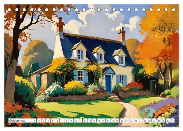 Produktbild: Englische Cottages (Tischkalender 2026 DIN A5 quer), CALVENDO Monatskalender