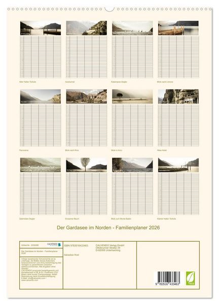 Produktbild: Der Gardasee im Norden - Familienplaner 2026 (hochwertiger Premium Wandkalender 2026 DIN A2 hoch), Kunstdruck in Hochglanz