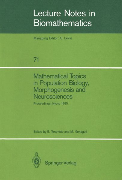 Produktbild: Mathematical Topics in Population Biology, Morphogenesis and Neurosciences