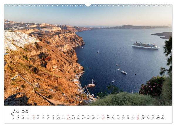 Produktbild: Santorini - Fotogene Sch&ouml;nheit (hochwertiger Premium Wandkalender 2026 DIN A2 quer), Kunstdruck in Hochglanz