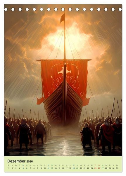 Produktbild: Drachen und stolze Ritter (Tischkalender 2026 DIN A5 hoch), CALVENDO Monatskalender