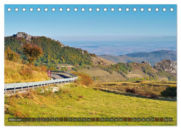 Produktbild: TransApuseni - Sch&ouml;nste Panoramastra&szlig;e in Siebenb&uuml;rgen (Tischkalender 2026 DIN A5 quer), CALVENDO Monatskalender