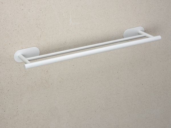 Produktbild: Turbo-Loc&reg; Badetuchstange Duo Mod. Orea White matt, 60 cm, aus rostfreiem Edelstahl