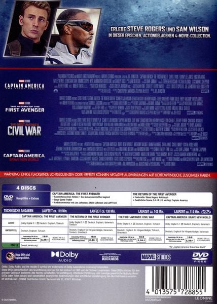 Produktbild: Captain America - 4-Movie-Collection [4 DVDs]