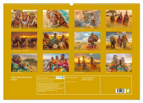 Produktbild: Hallo faszinierendes Afrika (Wandkalender 2026 DIN A2 quer), CALVENDO Monatskalender