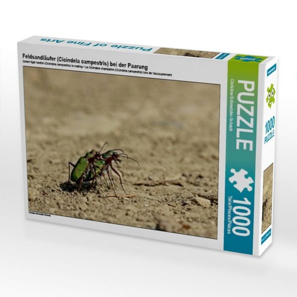 Produktbild: CALVENDO Puzzle Feldsandl&auml;ufer (Cicindela campestris) bei der Paarung | 1000 Teile Lege-Gr&ouml;&szlig;e 64x48cm Foto-Puzzle f&uuml;r gl&uuml;ckliche Stunden