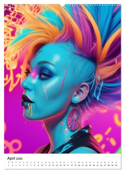 Produktbild: Punk Girls mit einer Prise New Wave (Wandkalender 2026 DIN A2 hoch), CALVENDO Monatskalender