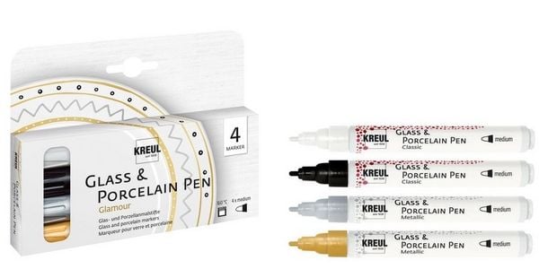 Produktbild: KREUL Glass & Porcelain Pen 4er Set Glamour