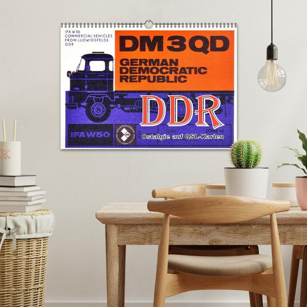 Produktbild: DDR - Ostalgie auf QSL-Karten (Wandkalender 2026 DIN A3 quer), CALVENDO Monatskalender