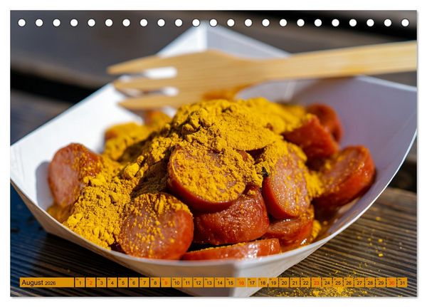 Produktbild: Currywurst Kalender - Das Berliner Kultgericht f&uuml;r Fleischliebhaber (Tischkalender 2026 DIN A5 quer), CALVENDO Monatskalender